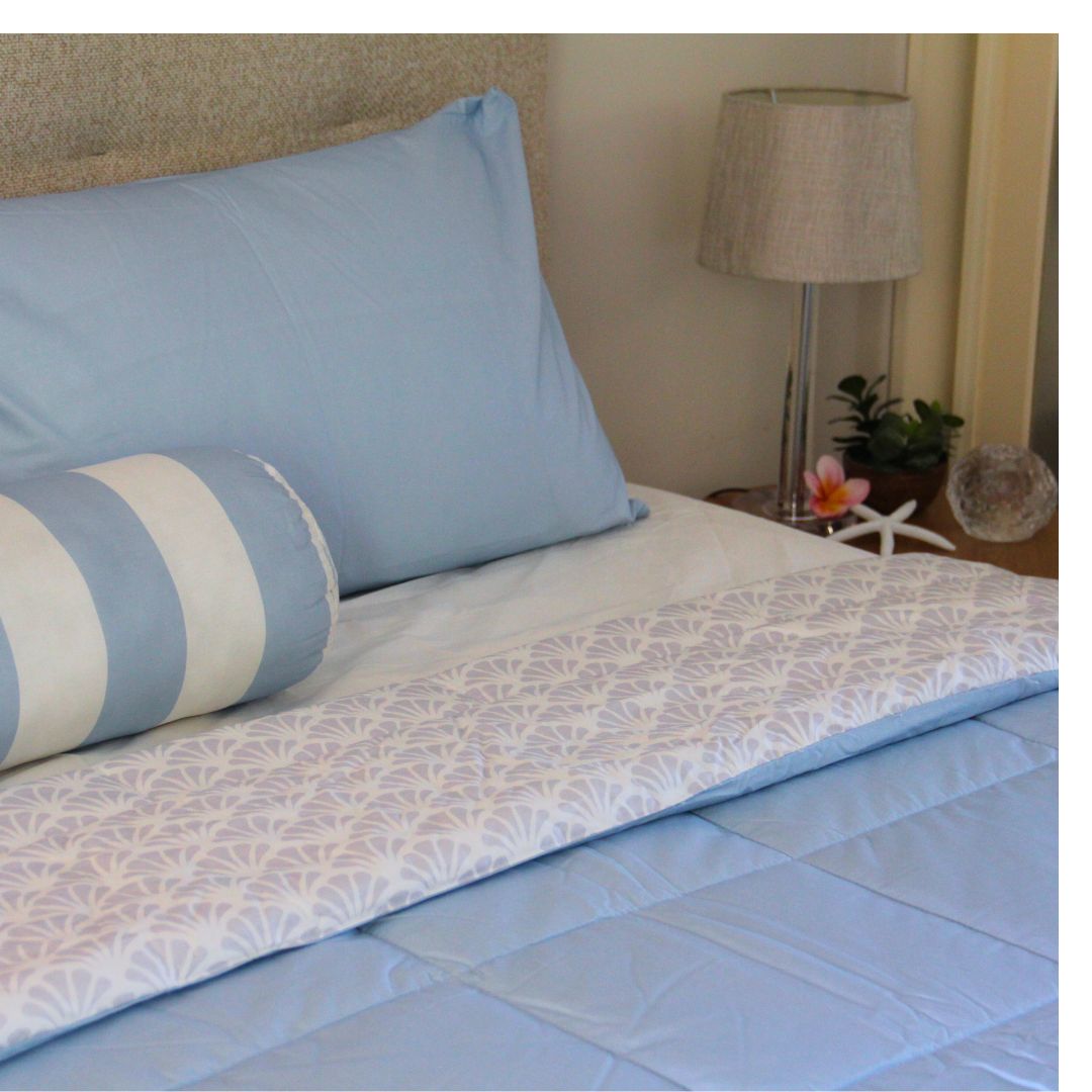 100% Cotton - Beach House - 5-Piece Blue Comforter Set