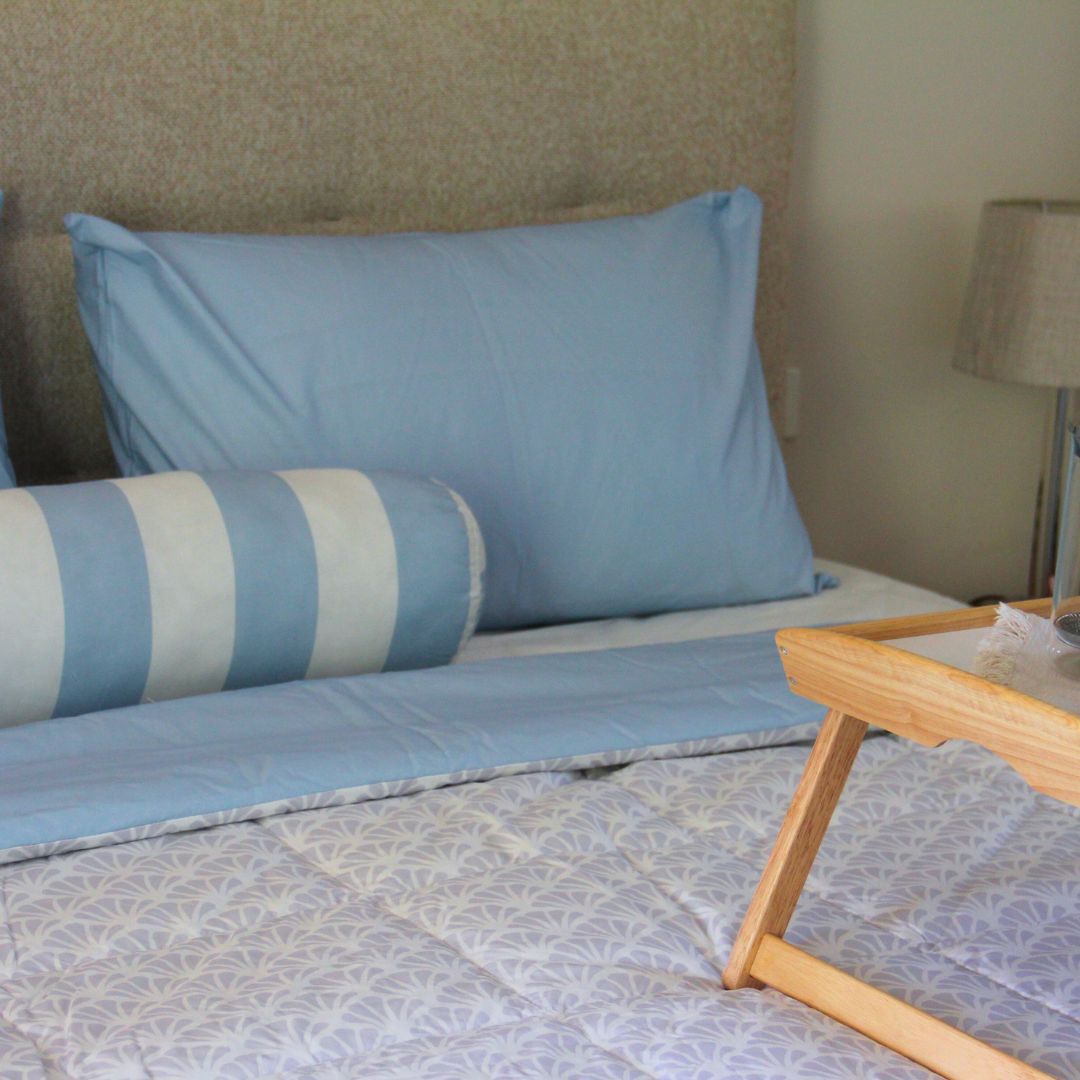 Coastal, beach blue comforter set