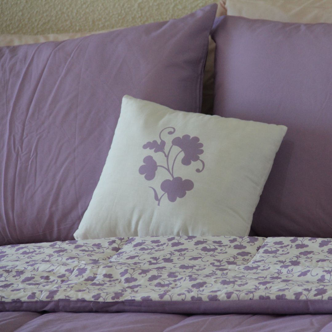 100% Cotton - Lavender Vale - 7-Piece Purple Comforter Set