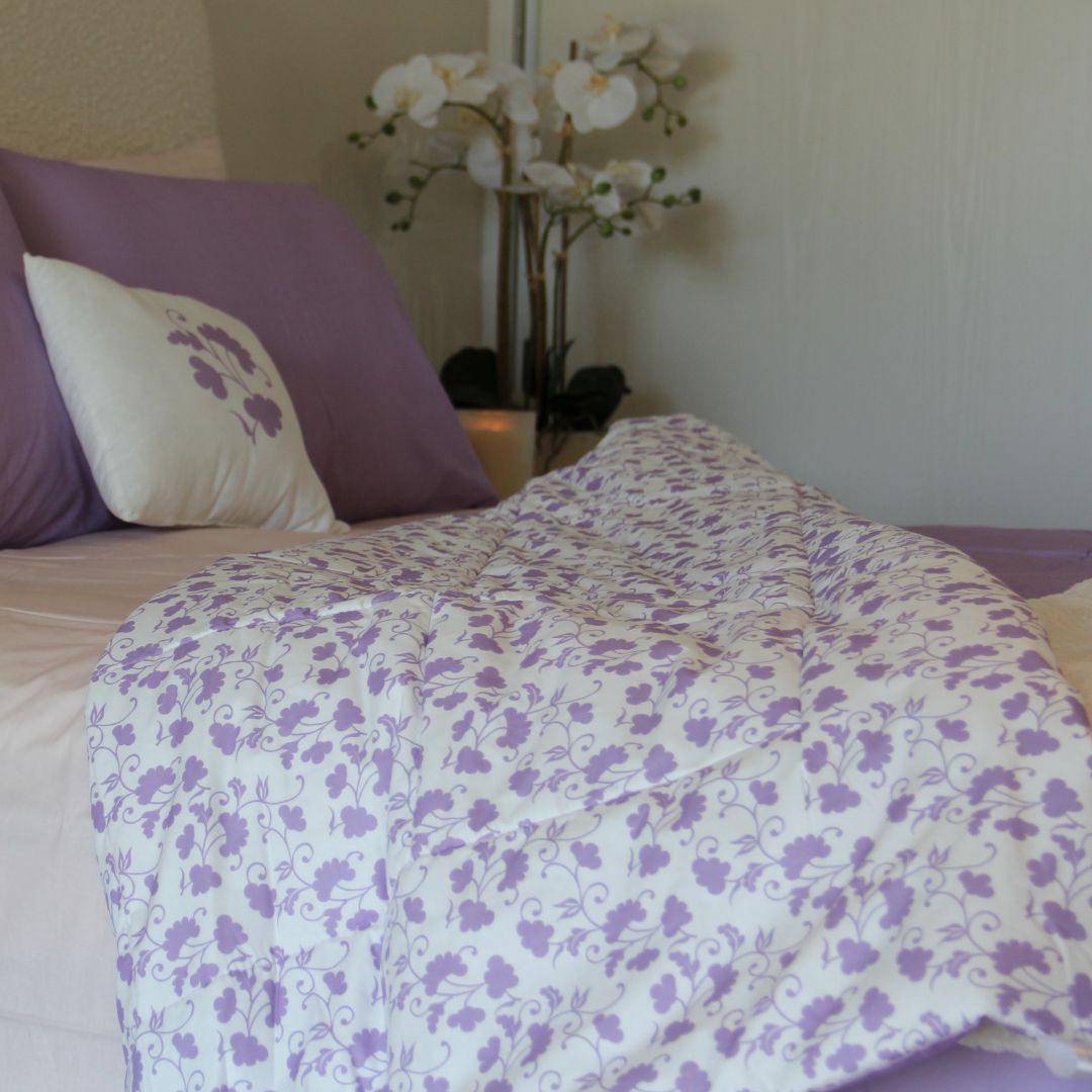 100% Cotton - Lavender Vale - 7-Piece Purple Comforter Set