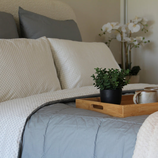 Grey and White Comforter - 100% Cotton - Comforter Only